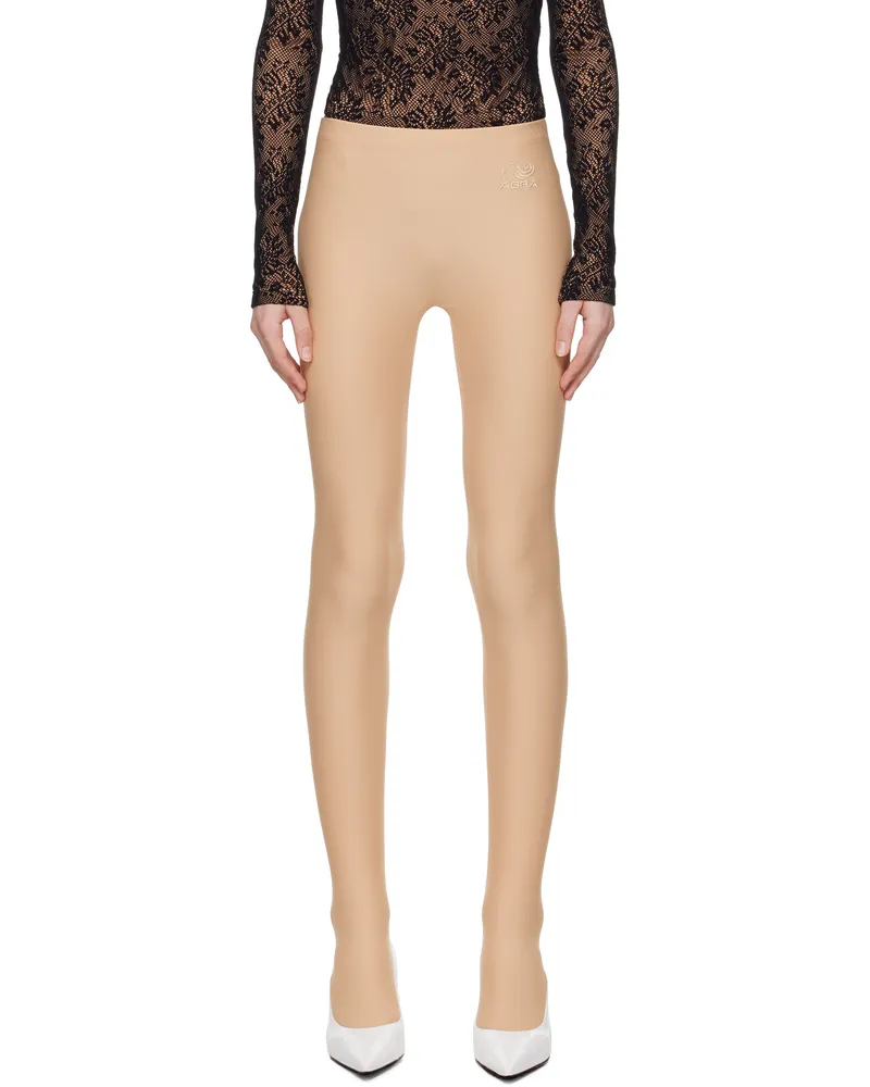 ABRA Beige Recycled Nylon Leggings Beige
