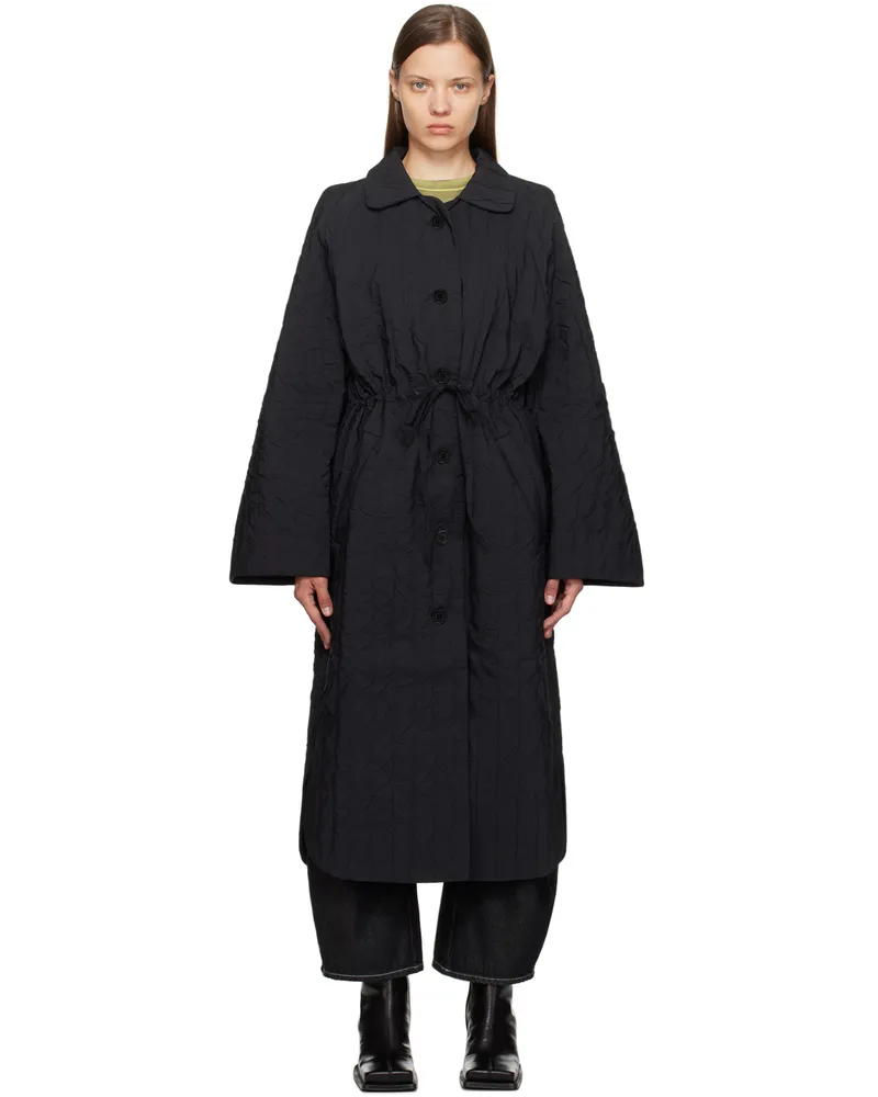 Henrik Vibskov Black Long Bind Coat Black