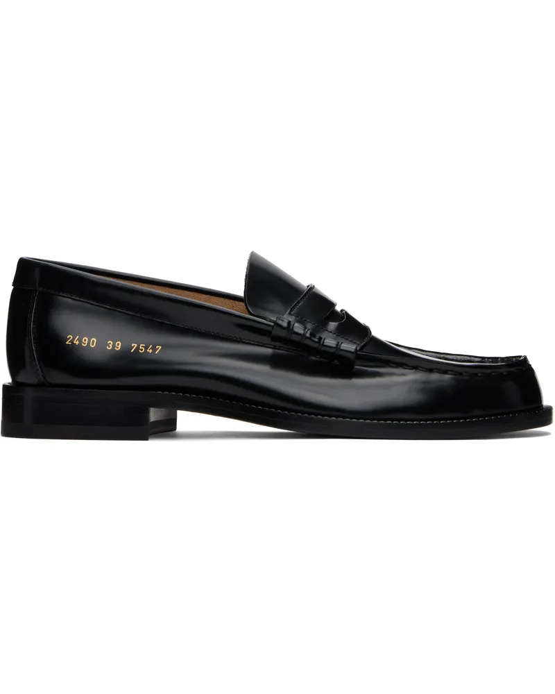 Common Projects Black Polished Leather Loafers *7547