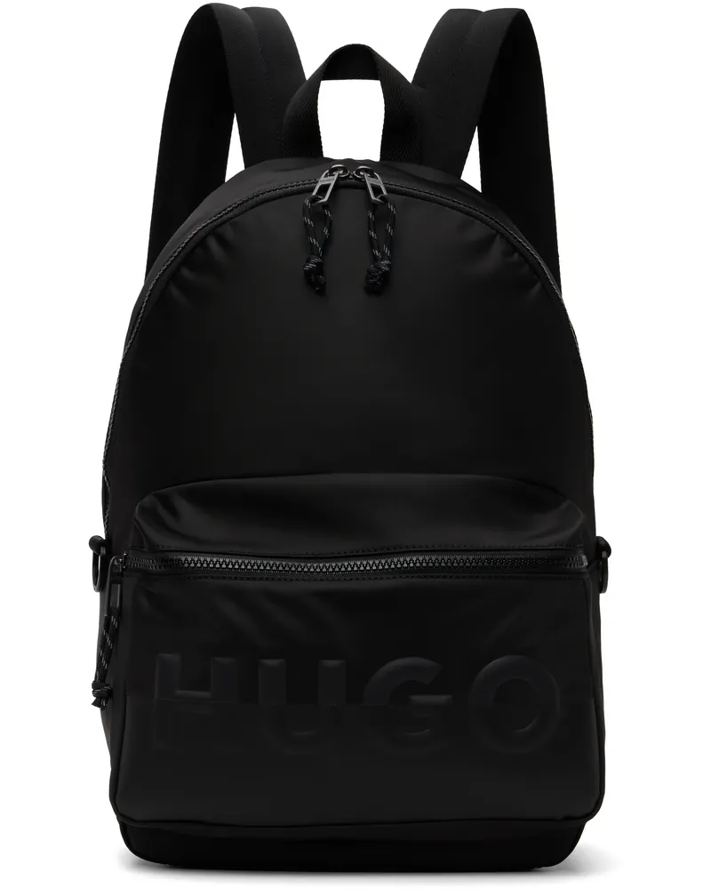 HUGO BOSS Black Printed-Logo Backpack 001-black