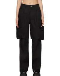 lesugiatelier Black Layered Cargo Pants Black