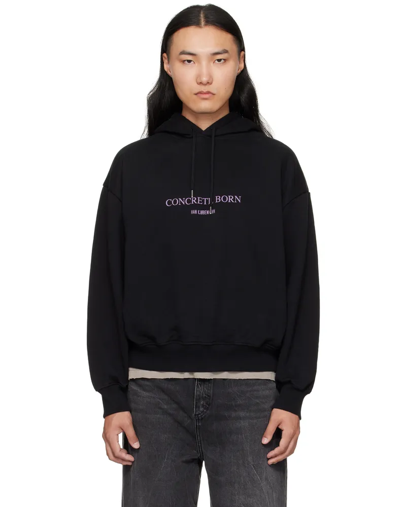 Han Kjøbenhavn Black Logo Oversized Hoodie Black