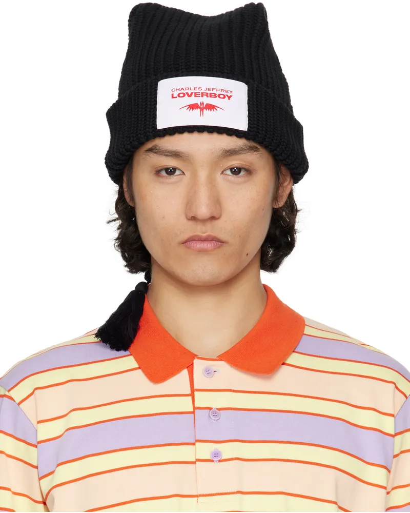 Charles Jeffrey Loverboy Black Sloppy Giuseppe Beanie Black