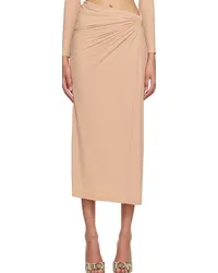 ATLEIN Beige Knotted Maxi Skirt Csoft