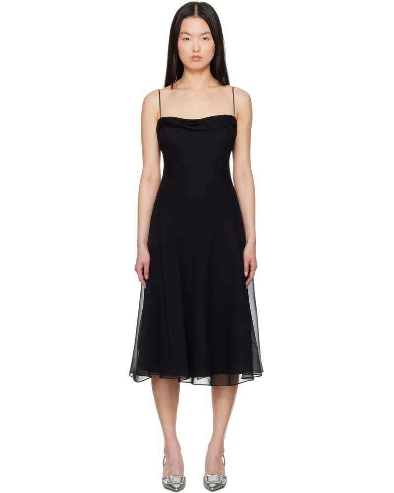 Mirror Palais Black Belladonna Midi Dress Black