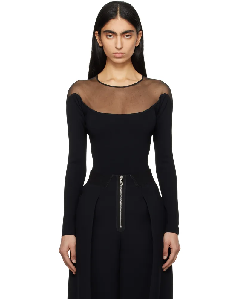 Thierry Mugler Black Illusion Knit Bodysuit 1999