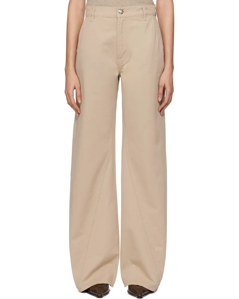 Anine Bing Beige Briley Trousers Taupe