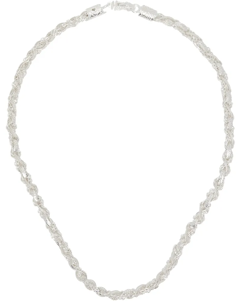 Emanuele Bicocchi Silver Ice Round Braid Necklace Silver