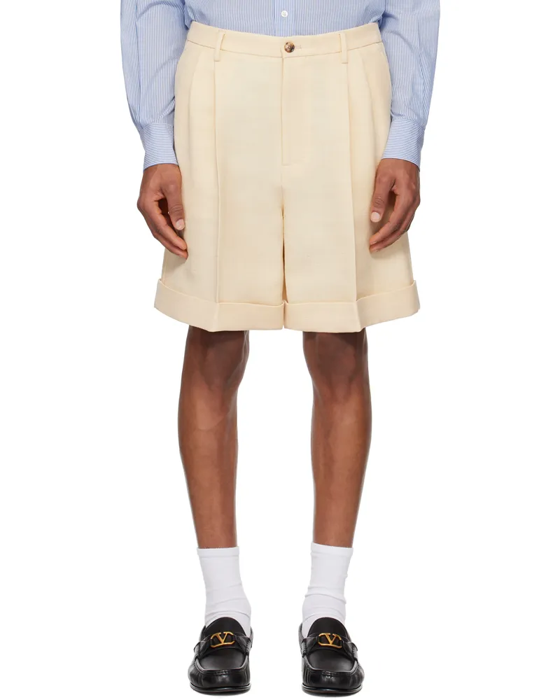 Valentino Garavani Beige Rolled Cuff Shorts 581burro