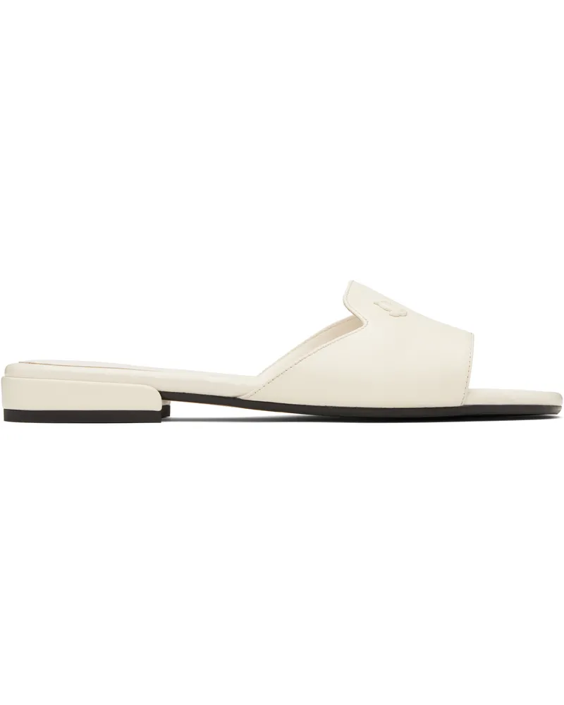 Jimmy Choo Off-White Dina Flat Sandals Latte