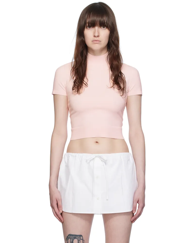 Alexander Wang Pink Mockneck T-Shirt Ballerina