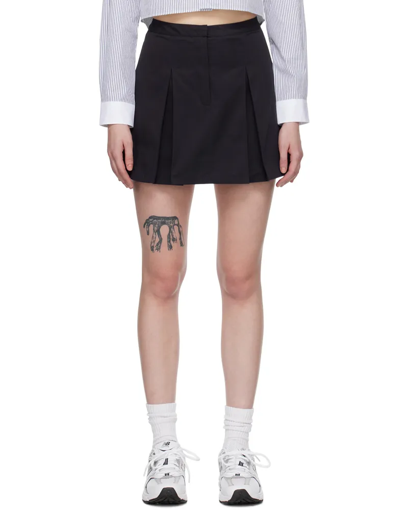 SPORTY & RICH Navy Serif Miniskirt Navy