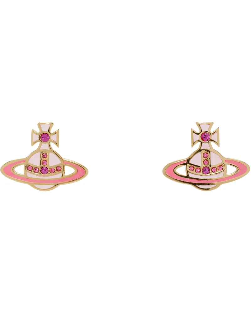 Vivienne Westwood Gold & Pink Concetta Bas Relief Earrings R857