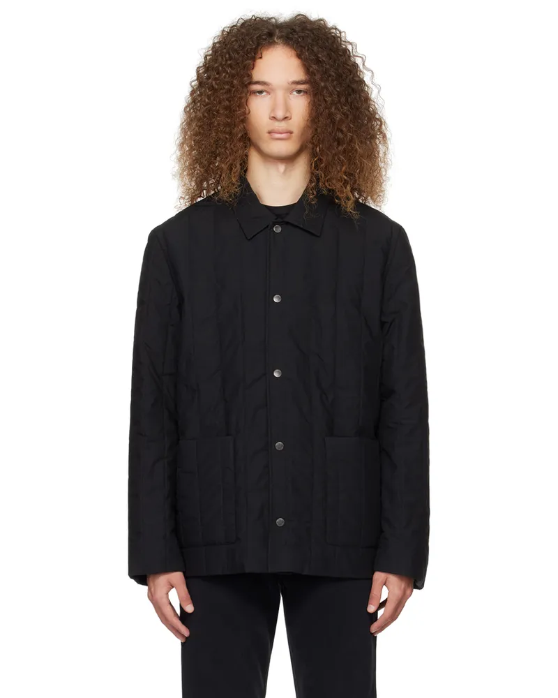 Sunspel Black Quilted Jacket Black