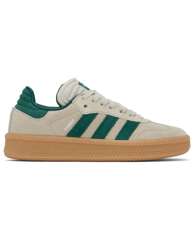 adidas Big Kids Beige & Green Samba XLG Sneakers Putty