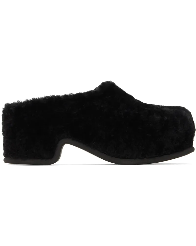 Dries van Noten Black Shearling Clogs 900