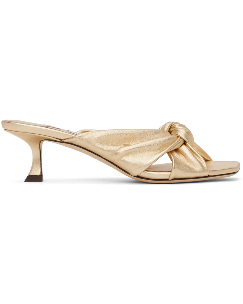 Jimmy Choo Gold Avenue 50 Heeled Sandals Gold