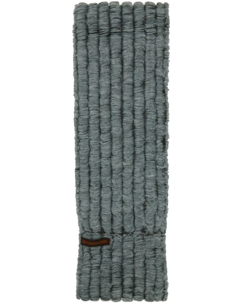Isa Boulder Blue Squiggly Scarf Seaweed