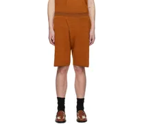 Orange Pleat Shorts