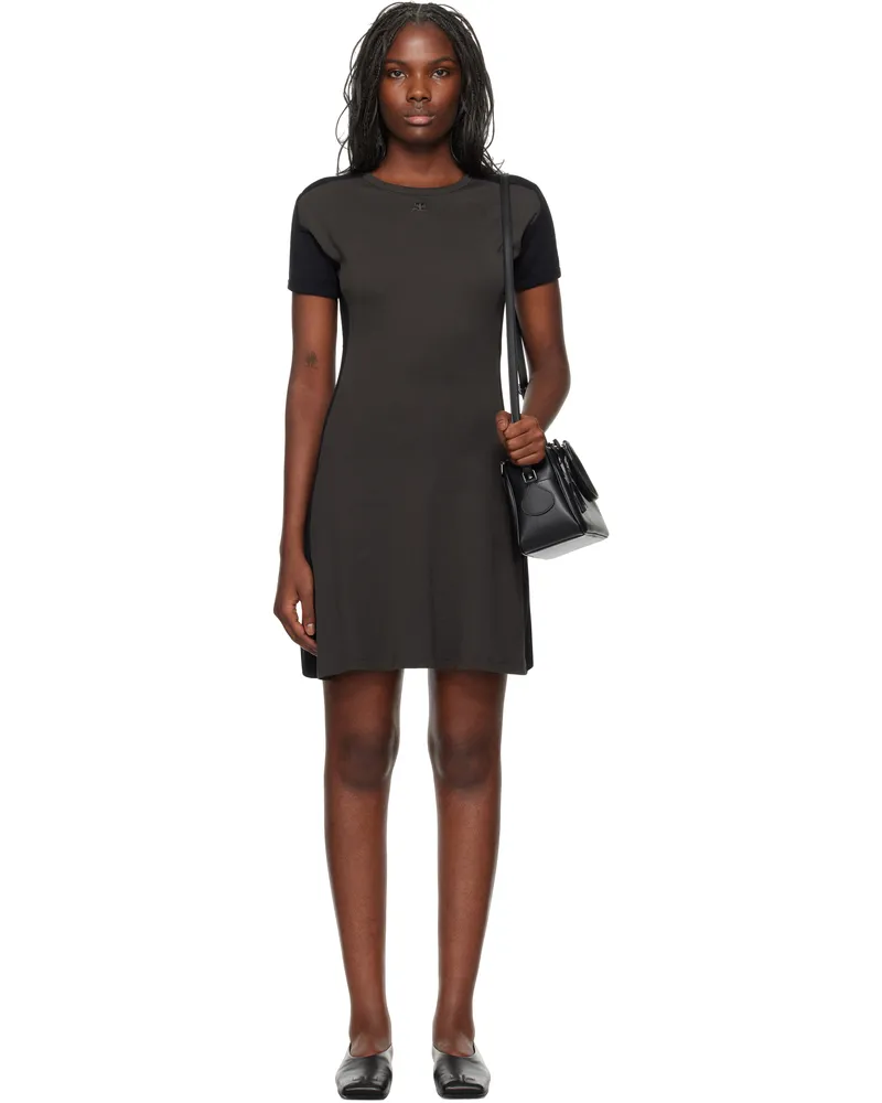 Courrèges Gray & Black Contrast Frame Minidress B118