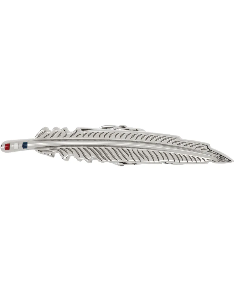 Thom Browne Silver Feather Tie Bar 045