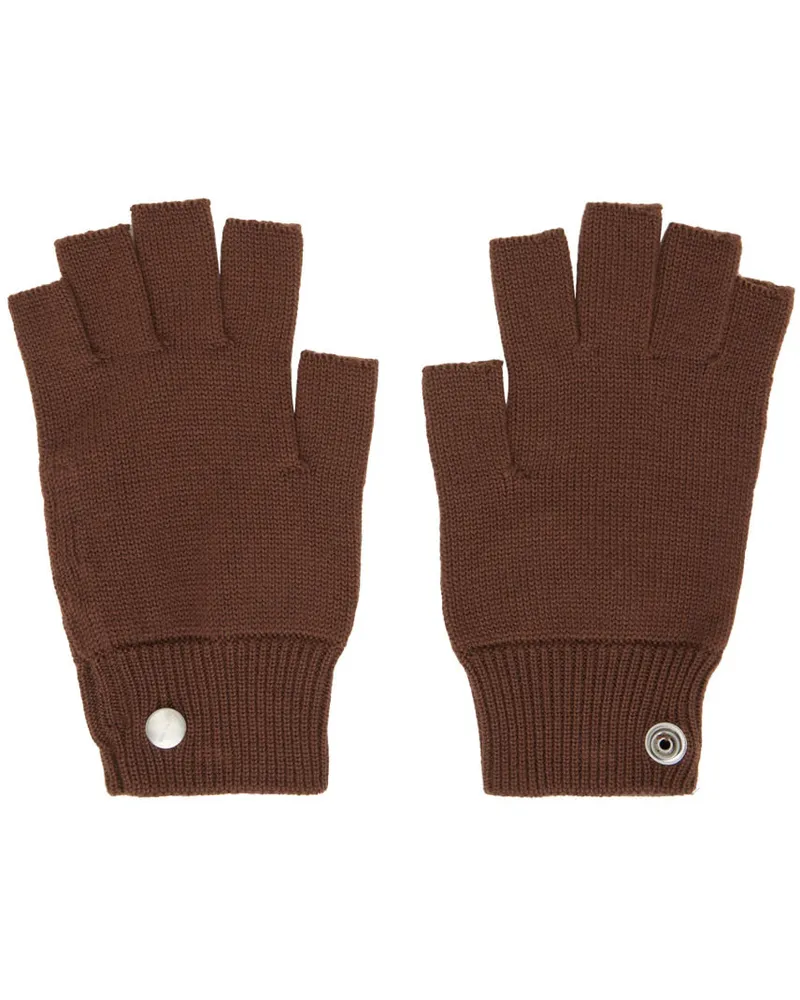 Rick Owens Brown Cashmere Mittens 43