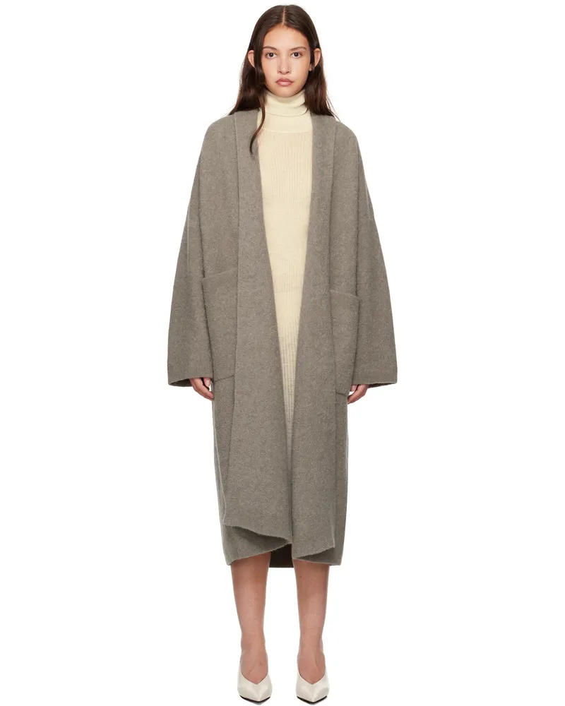 Lauren Manoogian Gray Double Face Long Coat C13