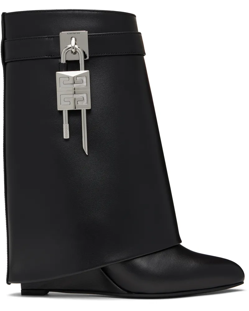 Givenchy Black Shark Lock Ankle Boots 001-black