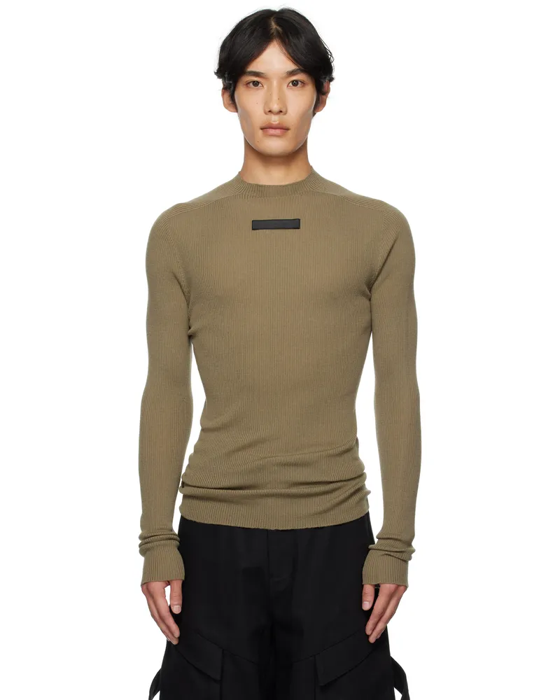 Heliot Emil Gray Isotropy Knit LS Sweater Wool