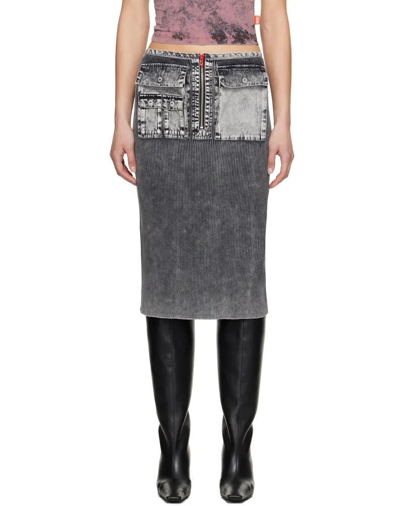 Diesel Gray M-Meryn Midi Skirt 900