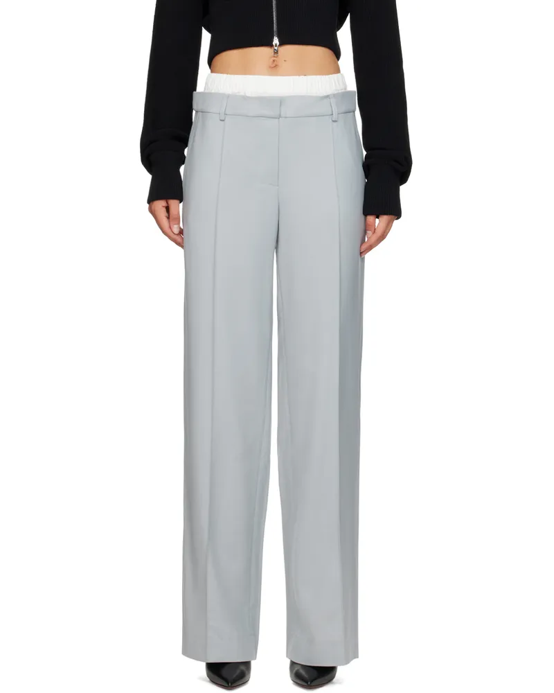 Aya Muse Blue Pinched Seam Trousers Cloud