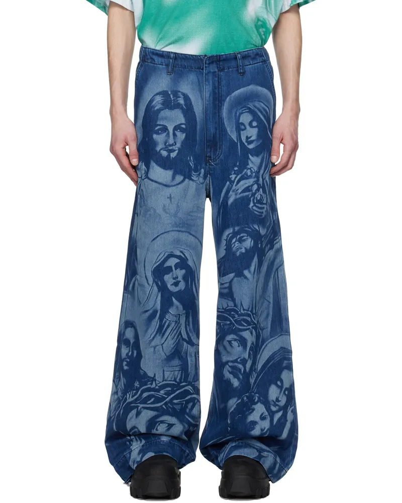 Gerrit Jacob Blue Wide-Leg Jeans Indigo