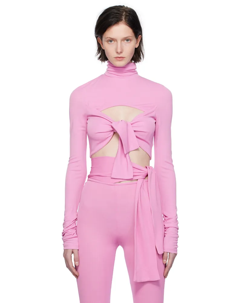 MSGM Pink Bow Turtleneck 12