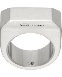 Rick Owens Silver Porterville Beveled Ring Palladio