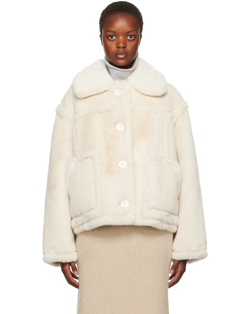 STAND Off-White Xena Faux-Shearling Jacket 96040