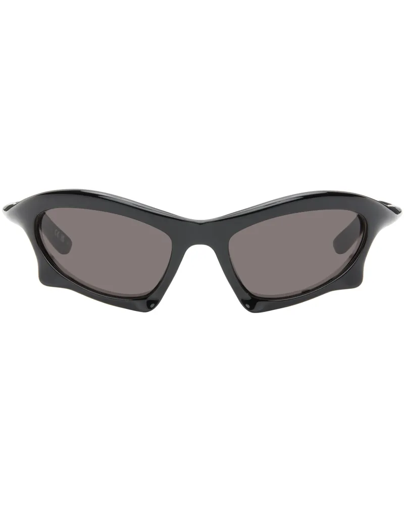Balenciaga Black Bat Rectangle Sunglasses 001