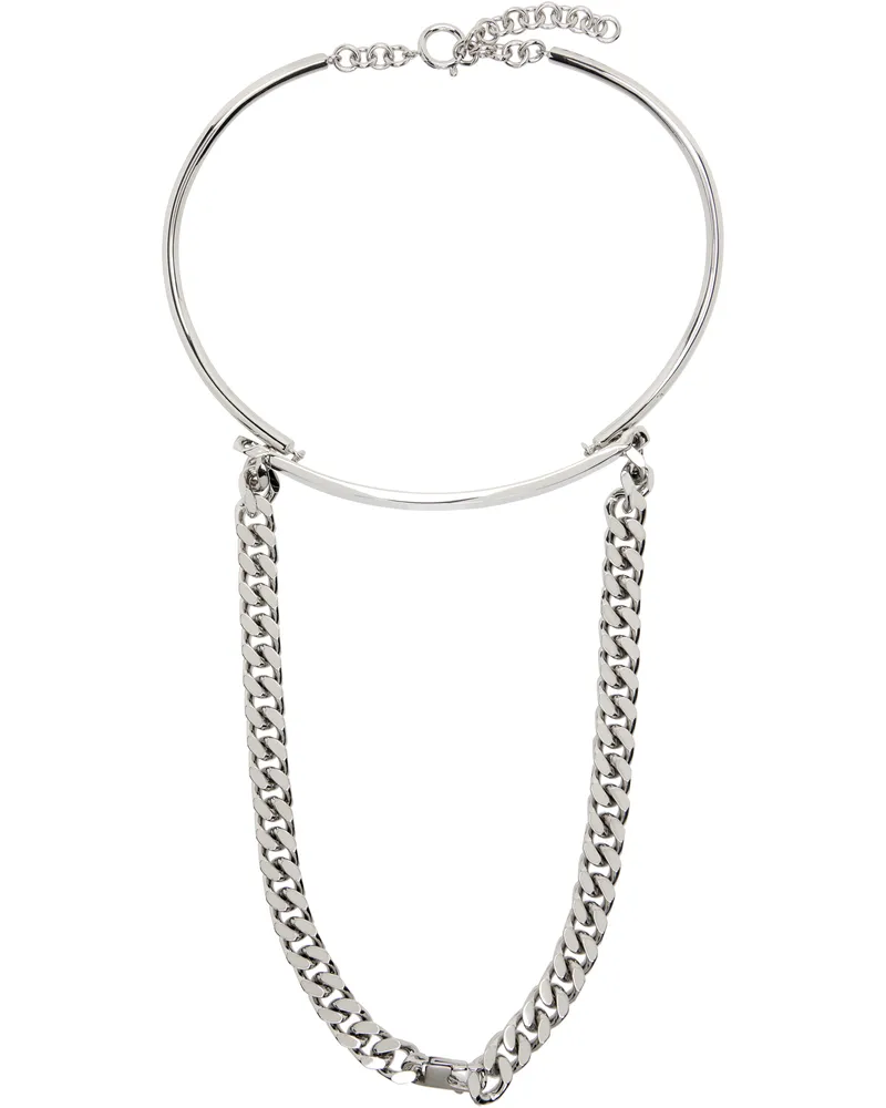 Maison Margiela Silver Mixed Chain Necklace 951