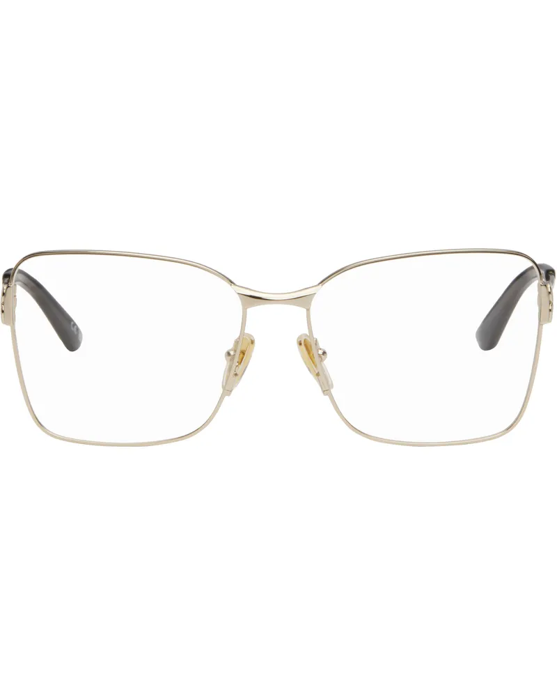 Balenciaga Gold Mercury Squared Metal Glasses 003