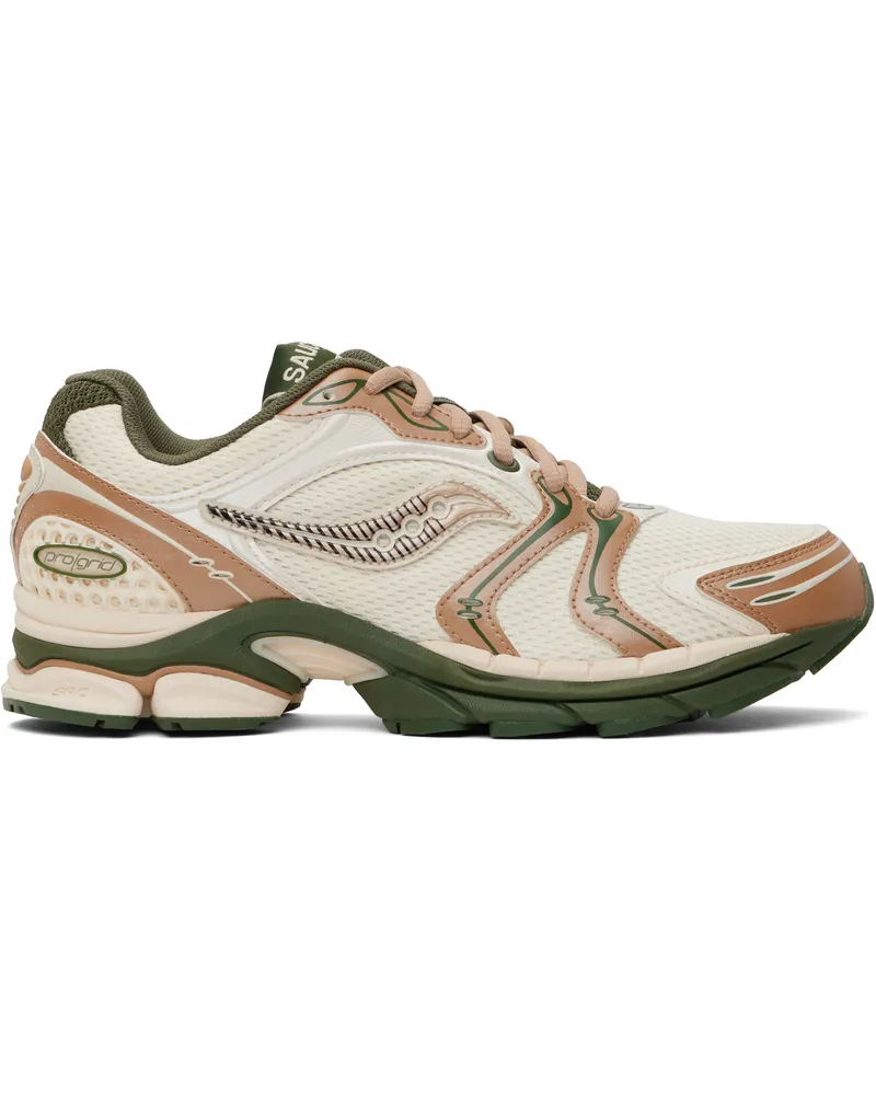 Saucony Khaki & Off-White Seanella Abraham Edition ProGrid Triumph 4 Sneakers Cream