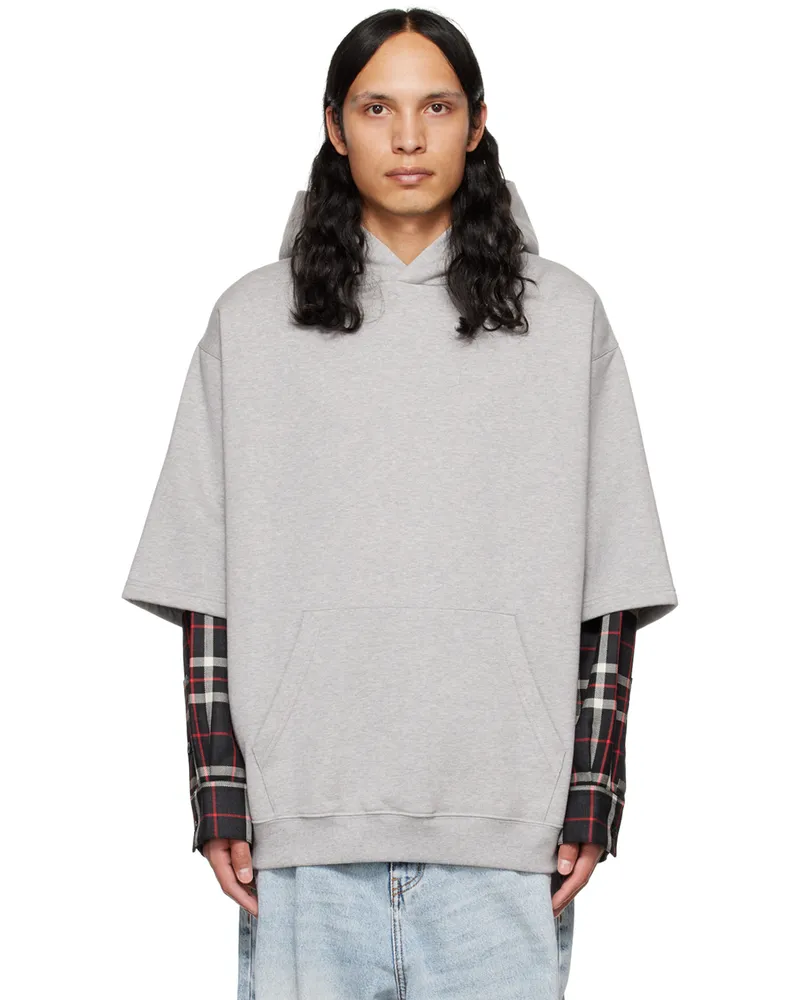 Marni Gray Layered Hoodie 00n38