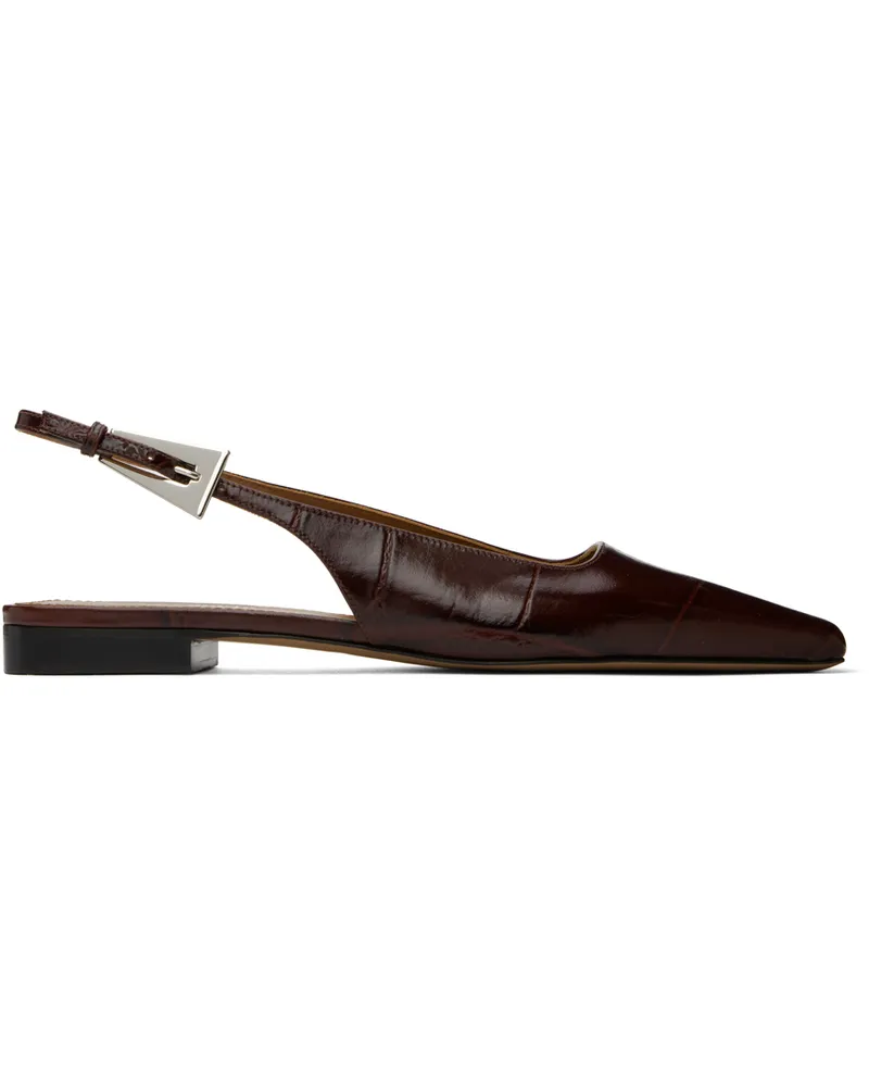 Paris Texas Burgundy Bettina Slingback Ballerina Flats Rouge
