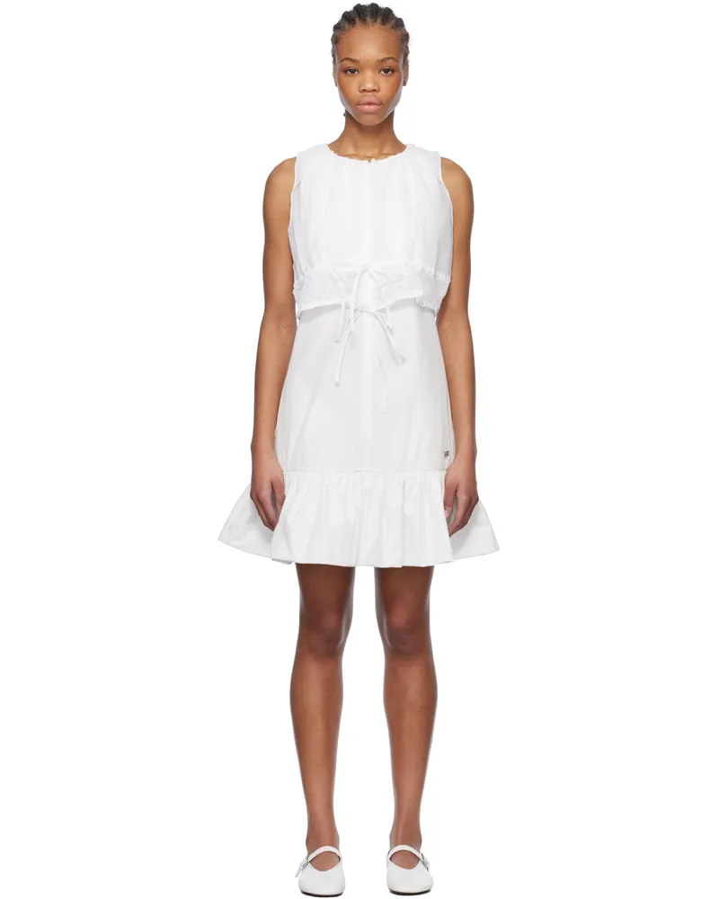 Kijun White Sheer Layered Minidress Off