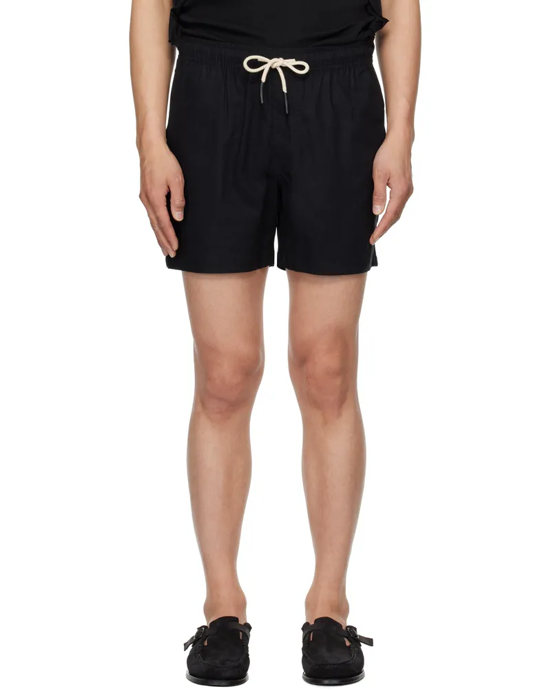 OAS Black Linen Shorts Black