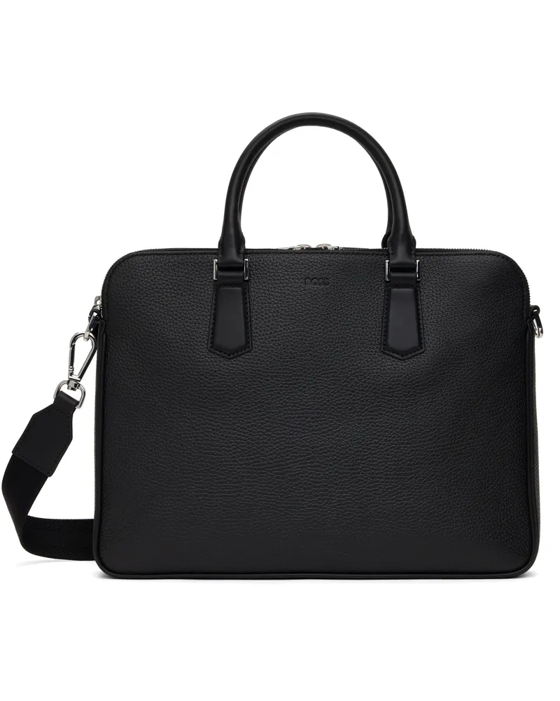 HUGO BOSS Black Leather Logo Briefcase 001-black