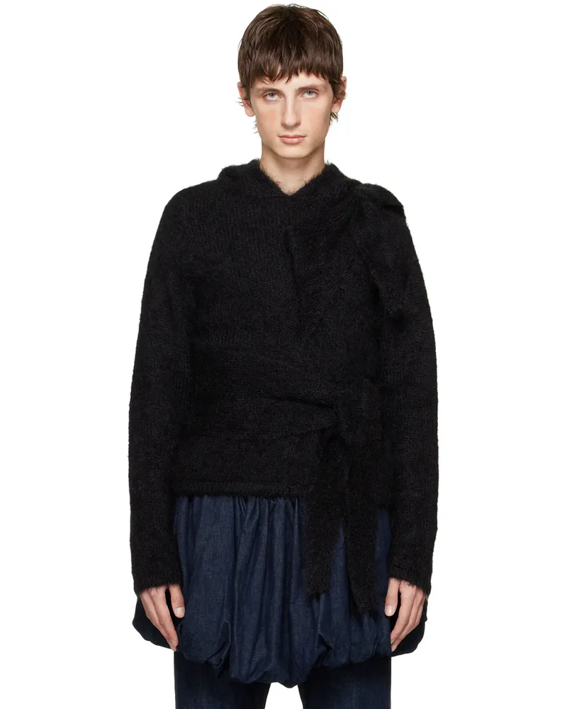AARON ESH Black Tied Hoodie 25129921