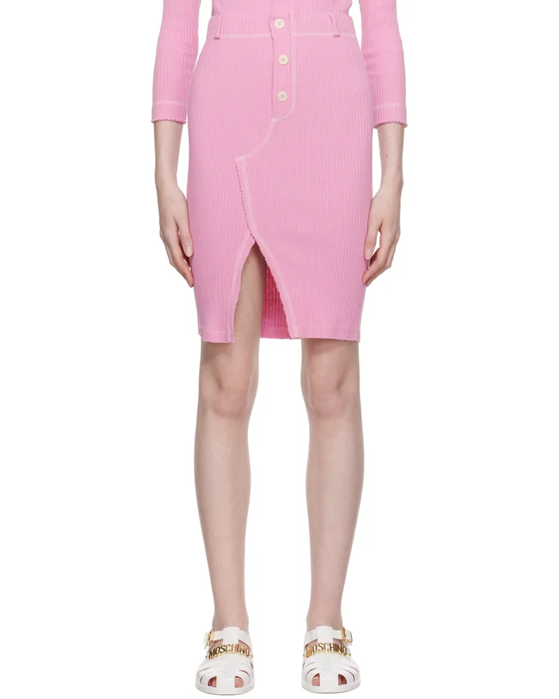 Moschino Pink Vented Midi Skirt J1221