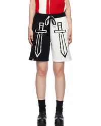 Charles Jeffrey Loverboy Black & White Heraldry Shorts Black