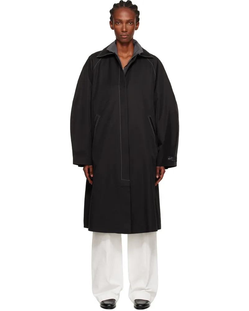 CORDERA Black Relaxed Trench Coat Black
