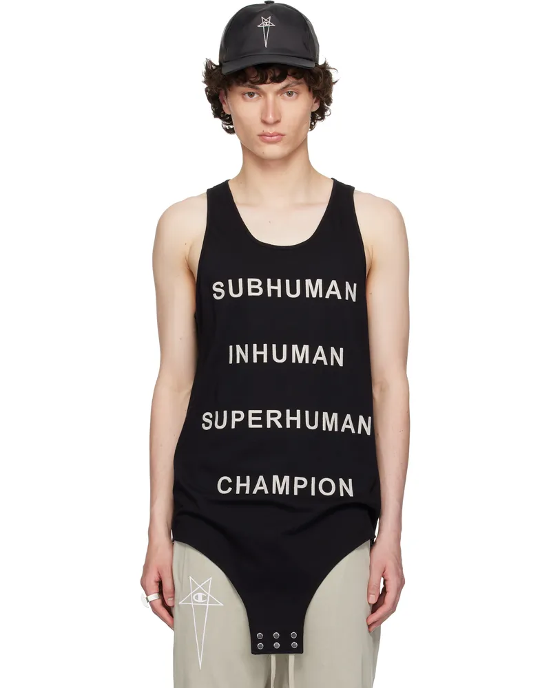 Rick Owens Black Champion Edition Basketball Tank Top 09