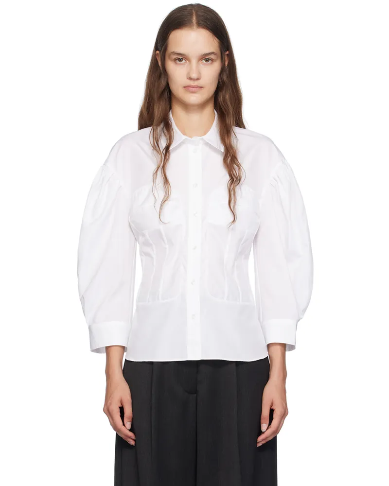 Simone Rocha White Corset Seam Shirt White